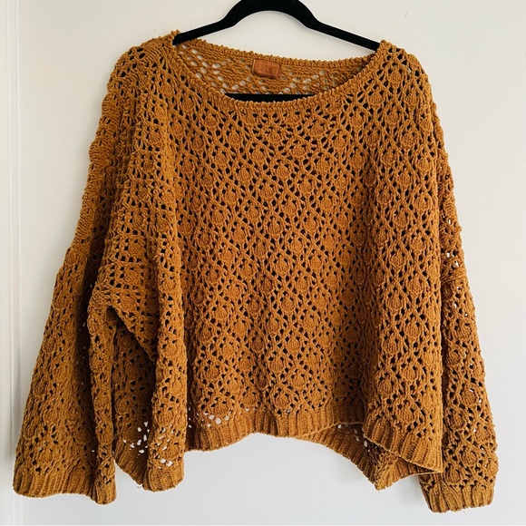 POL Chenille Open Knit Sweater Size Medium - Picture 3 of 14